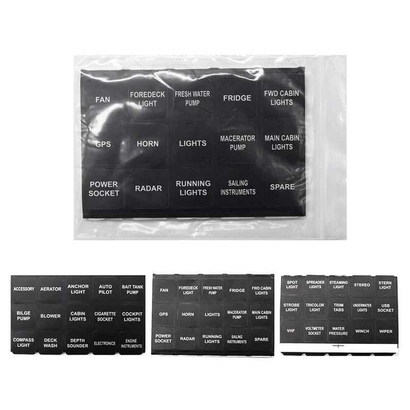 2 Gang Rocker Switch Panel with 45 Pattern Stickers, Keenso