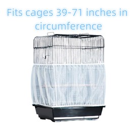 Hufopik Bird Cage Seed Catcher, Suitable for Ranging from 39 to 71 Inches, Stretchy Form Fitting Mesh Skirt Cover for Parrot Enclosures, Parakeet Cage, Bird Cage Accessories, Small Bird Cage