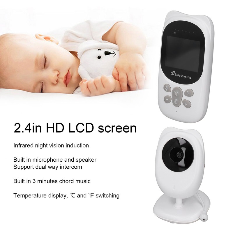 2.4in LCD Baby Monitor Wireless Dual Way Intercom Monitoring Camera