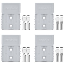 ZEHGCH 120Amp 2 Gauge Battery Cable Quick Connect/Disconnect Connector Plug Kit for Car Forklift Motor Winch Trailer (2AWG4PCS Grey)