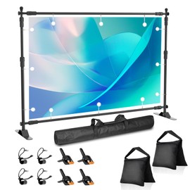 Qoolfoto Adjustable Photo Backdrop Banner Stand, 10 X 8ft Step and Repeat Stand with Telescopic Tube for Trade Show, Photography Back Drop Background Frame for Party, Wedding, Display, Photo Booth