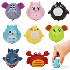 Linkbro Wind Up Car Animals Set, 8 Pieces Pull Back Toy Car, Give-Away Toy for Goody Bag, Pinata Stuffing, Gift for Children Aged 2-8 Years, 4.5 x 5 cm