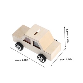Abaodam 2PCS Unfinished Wooden Car Shaped Coin Bank DIY Craft Kit Paintable Piggy Bank for Adults Unique Home Decor Natural Money Box for Creative Projects