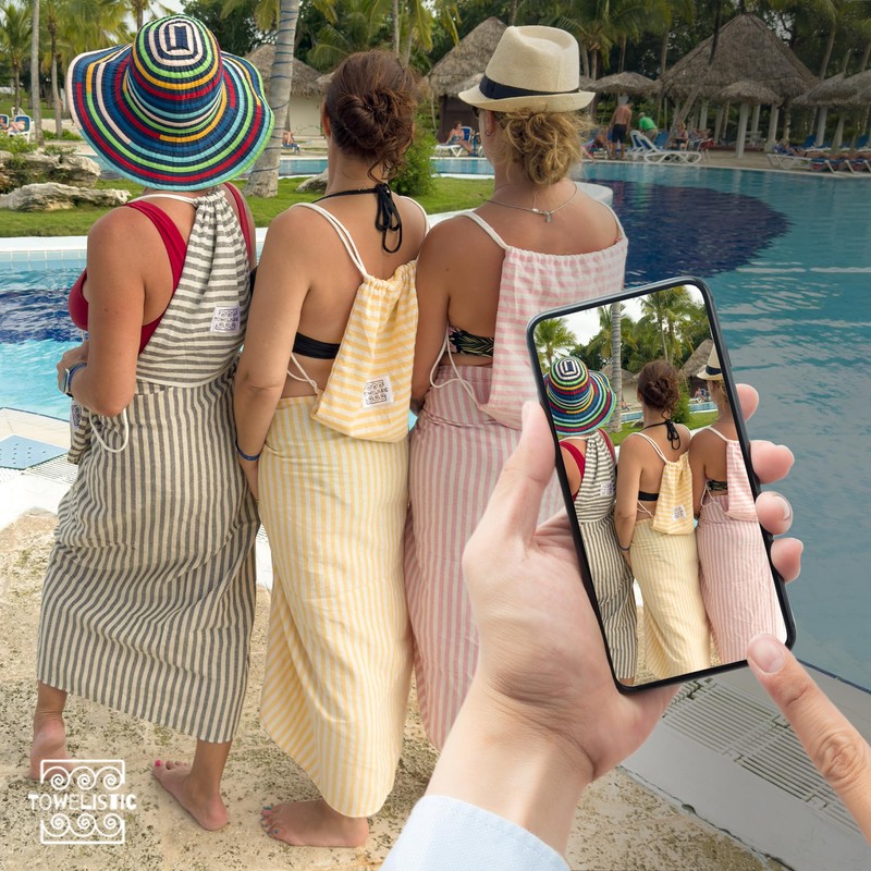Turquoise Turkish Beach Towel Oversize 100cm x 180cm with Carry