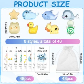 48 Set Employee Appreciation Gifts Bulk Thank You Staff Gift Animal Pun Inspirational Note Cards Funny Resin Inspirational Class Gifts for Coworkers Teacher Team Nurse End of Year Student Gift