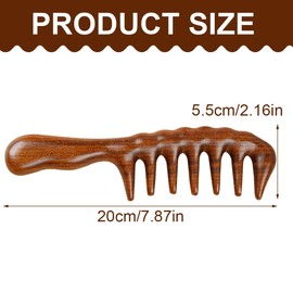 EOYVAIL Hair Combs, Large Wide Teeth Wooden Comb, Anti-Static Massage Comb, Wooden Hair Comb, Massage Comb, Hair Care Comb (20 cm)