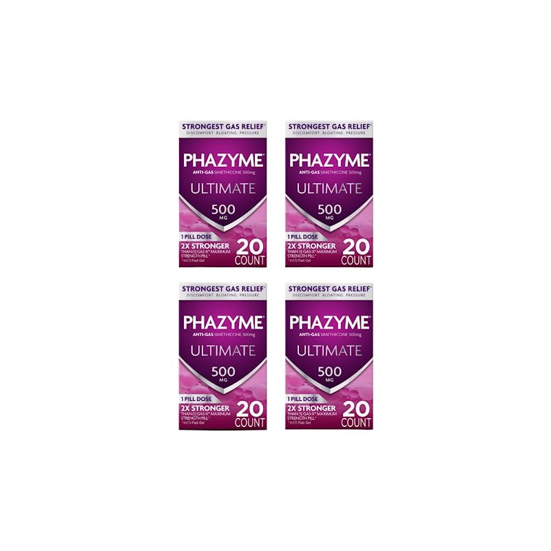 Phazyme Ultimate Gas Bloating Relief Works in Minutes 500 mg