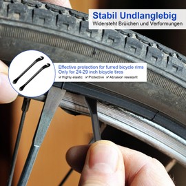 APOMOONS 2 Pcs Metall Reifenheber Fahrrad mit 2 Felgenschützer, Fahrrad Reifenheber Fahrrad Werkzeug für Reifenwechsel Reifenmontierhebel für MTB, E-Bike, Montainbike, Rennrad