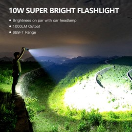 klarus EP10 USB-C Rechargeable Flashlight: 1000 Lumens Super Bright, 2600mah Battery, 6.3 inch, Small LED Powerful Flashlights for Home, Camping, Emergency