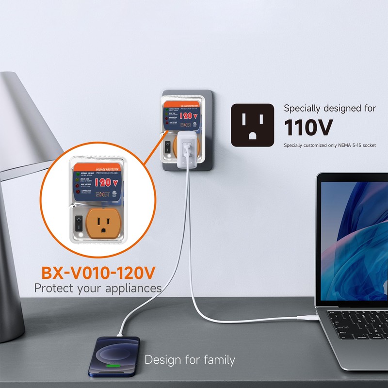 [ETL Listed] BXST Single Outlet Surge Protector for Refrigerators Voltage