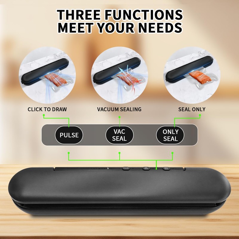 Portable Cordless Vacuum Sealer Compact Food Vacuum Sealer with 20