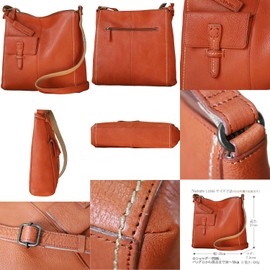 Lime Made in Japan L1055 Genuine Leather Shoulder Bag, Women's, Crossbody Shape, Natural, blue