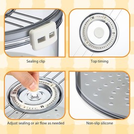 NISHZHU Airtight Bread Box Round Homemade Bread Storage Container Time Recording Bread Keeper for Homemade Bread Easy Install