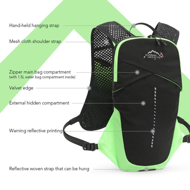 SOUUXIU Hydration Vest Backpack Lightweight Breathable Running Backpack 1.5L Water
