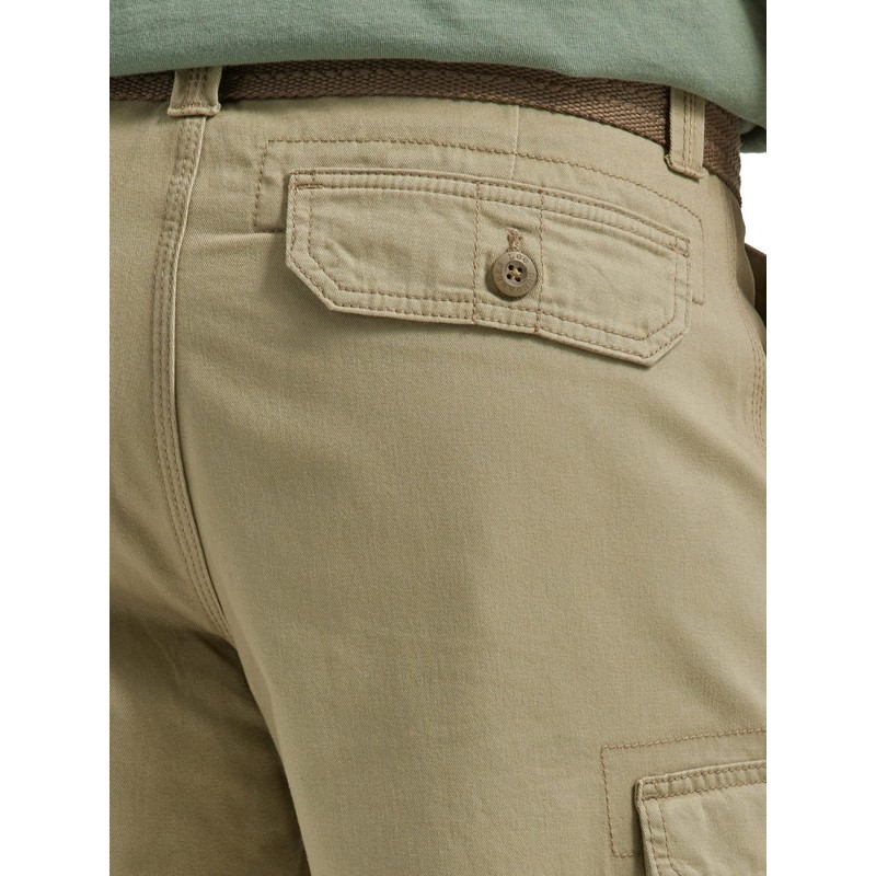 Lee Mens Dungarees Big Tall Cargo Shorts With Belt, khaki