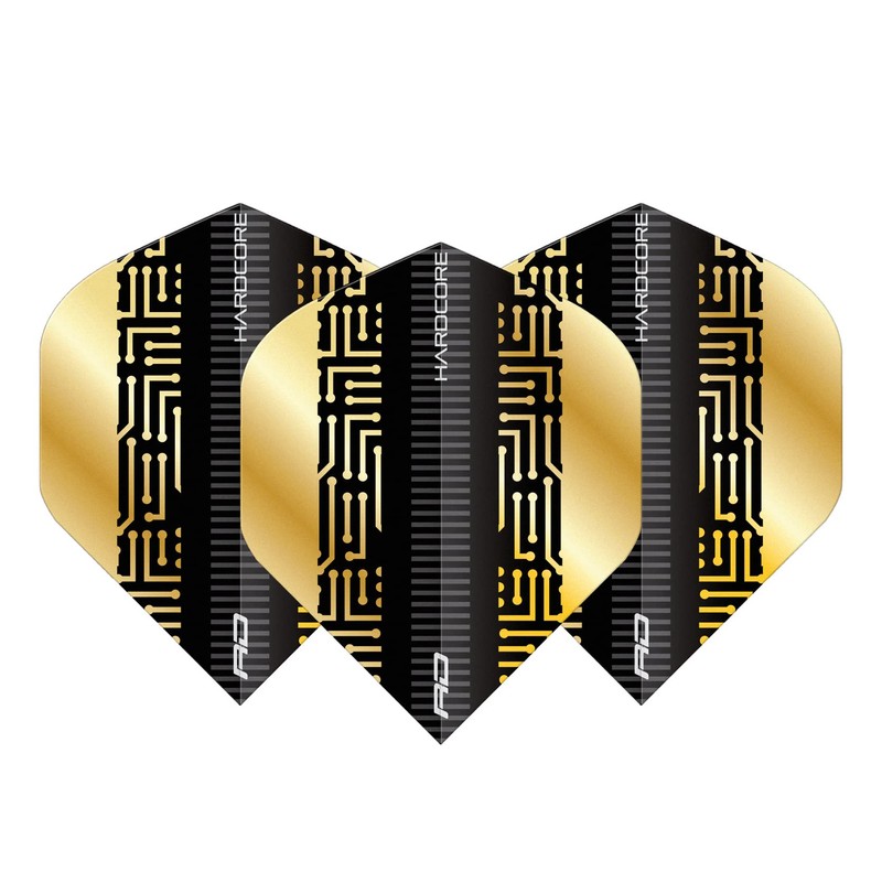 RED DRAGON Hardcore Premium Gold & Black Maze Dart Flights