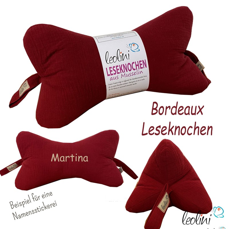 Reading Bone Ergonomic Neck Pillow Made of Muslin Various Colours
