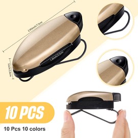 Frienda 10 Pieces Auto Car Vehicle Sun Visor Clip Holder for Sunglasses, Glasses Holder Clip Hanger Eyeglasses Mount Ticket Card Clip Car Accessories (Assorted Color)