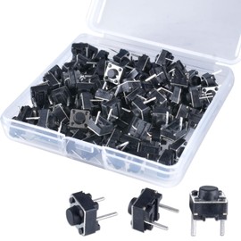 YOUFEN 100 Pcs Tact Push Button Switch 2 Pin 6x6x5 mm Micro Momentary Tactile Switch