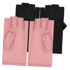 Ipetboom UV Manicure Gloves 2 Pairs Uv Gloves Nail Art Accessories Nail Gloves Sun Gloves Anti-uv Fingerless Gloves Uv Shield Glove Uv Sun Protection Gloves Anti Gloves Manicure Cotton