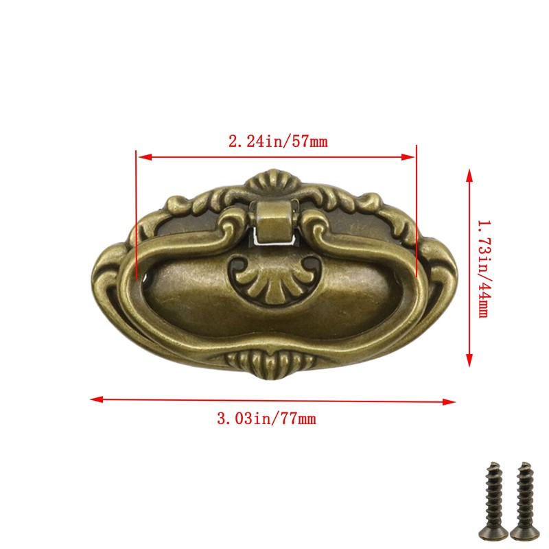 Pastlla 4 Pcs Antique Bronze Pulls Drop Swing Drawer Pulls