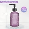 Topsky Stripe Glass Soap Dispenser with Black Plastic Pump, 400ml