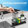 Cisily Black Sponge Holder for Kitchen Sink, Sink Caddy Organizer