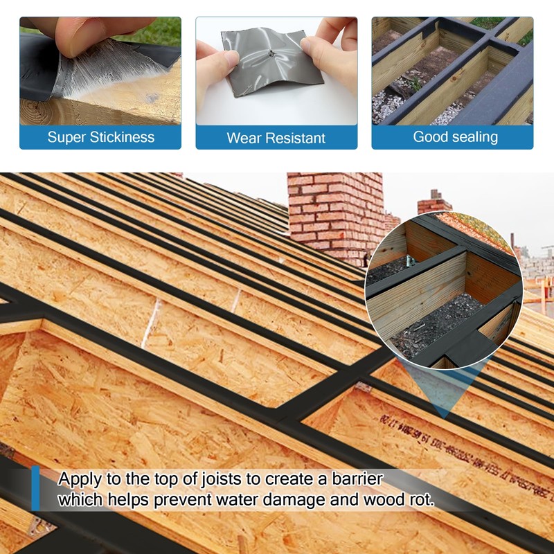Heelos Deck Joist Tape 3''x50', 2 Pack Butyl Adhesive Tape