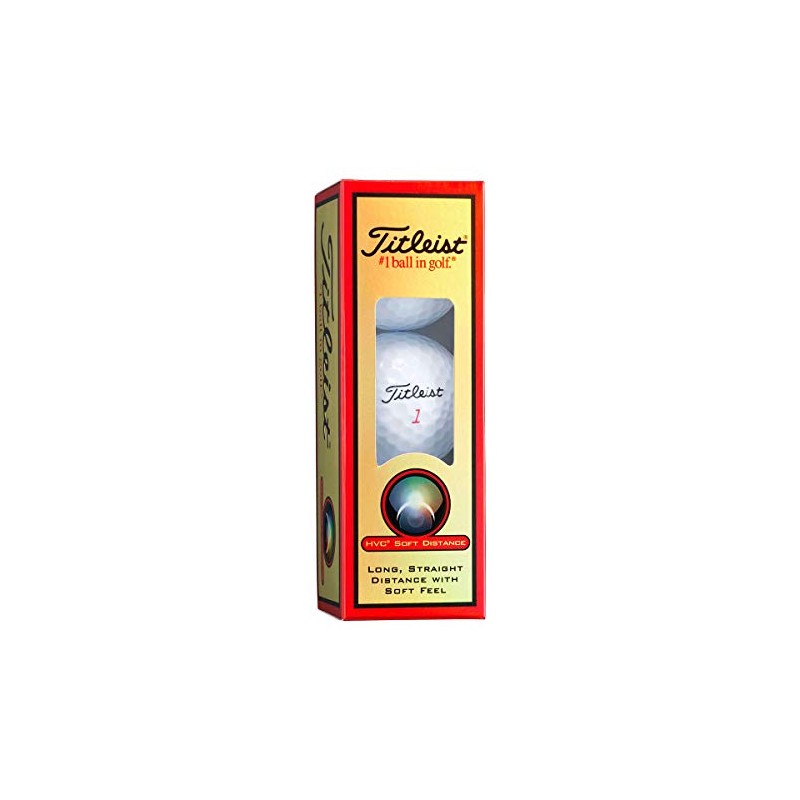 TITLEIST Titleist HVC Soft Distance, White, Pack of 3