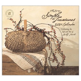 Legacy Simple Treasures Basket Brown 13 x 12 Paper 2024 Hanging Wall Calendar