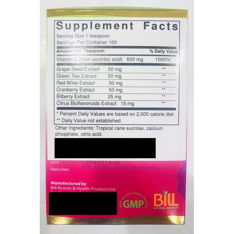 Bill Natural Sources OPC 7 Anti-oxidant Powder Drink Mix 葡萄籽精華