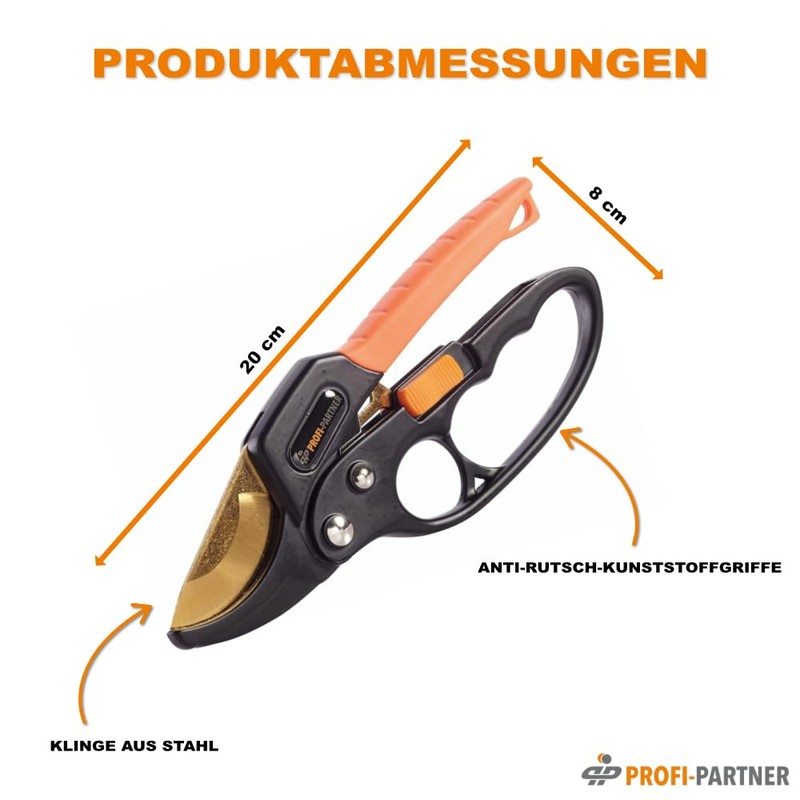 Profi-Partner Garden Ratchet Pruners Professional Ratchet Pruners Sharp Pruning Shears