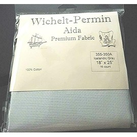 Wichelt Permin Aida Premium Fabric 16 Count 18" x 25" Icelandic Gray