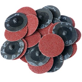 Hiqalty 100Pcs 2" inch Sanding Disc Roll Lock R-Type Sandpaper Quick Change Disc Grinding Pad Abrasive Disc (80)