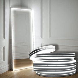 EUGOBRTEN Hollywood Style Vanity Make Up Light, 16.4ft Ultra Bright White LED neon Lights, Dimmable Touch Control Lights Strip, for Makeup Vanity Table & Bathroom Mirror, Mirror Not Included