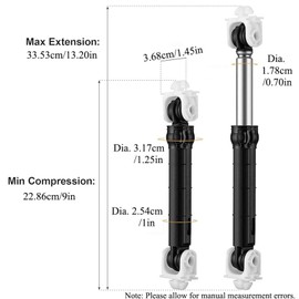 Begot 4 Pcs 8182703 Washer Shock Absorber Kit Compatible with Whirlpool, Compatible with Maytag Washer, Replaces 8182703, AP3868181, 1173231, 8181646, PS989596 etc