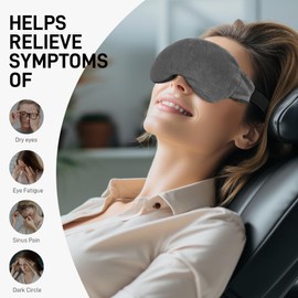 MORLIDEN Microwave Warm Eye Compress for Dry Eyes, Microwave Heated Eye Mask for Dry Eyes Therapy Mask with Flaxseed, Work with Relieve Dry Eyes, Blepharitis & Stye Eye Treatment (Gray)