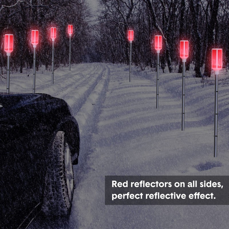 Macarrie 6 Pcs Solar Powered Driveway Markers Reflector Lights Landscape