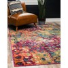 Unique Loom Jardin Collection Colorful, Vibrant, Abstract, Modern Area Rug,