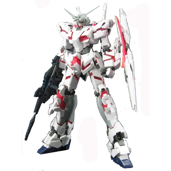 Bandai Hobby RX-0 Unicorn Gundam HD Color with MS Cage Master Grade Figure, Scale 1/100