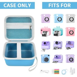 PAIYULE Bag for Esoxoffore for Dylanto for Prograce for GKTZ Instant Print Camera for Children Digital Video Cameras Storage Holder Bag for Girls Camera and Print Paper (Box Only), Blue, simple