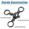 Three Way Cross-line Fishing Swivels T-shape Swivel Connector Barrel Swivels
