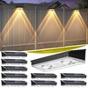 Solar Fence Lights Outdoor, 10 Pack Warm/Neutual/Cool White Solar Powered