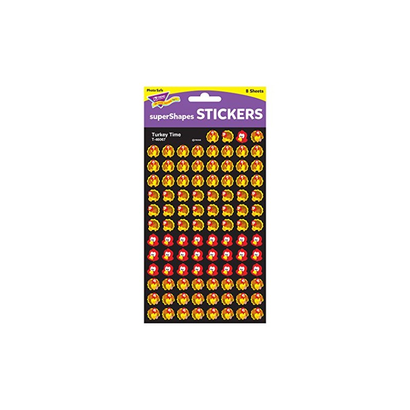 Trend Turkey Time superShapes Stickers, Classroom Incentives, 800 Count