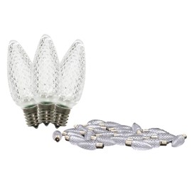 25 Pack C9 Pure White Dimmable SMD LED Retrofit Bulbs