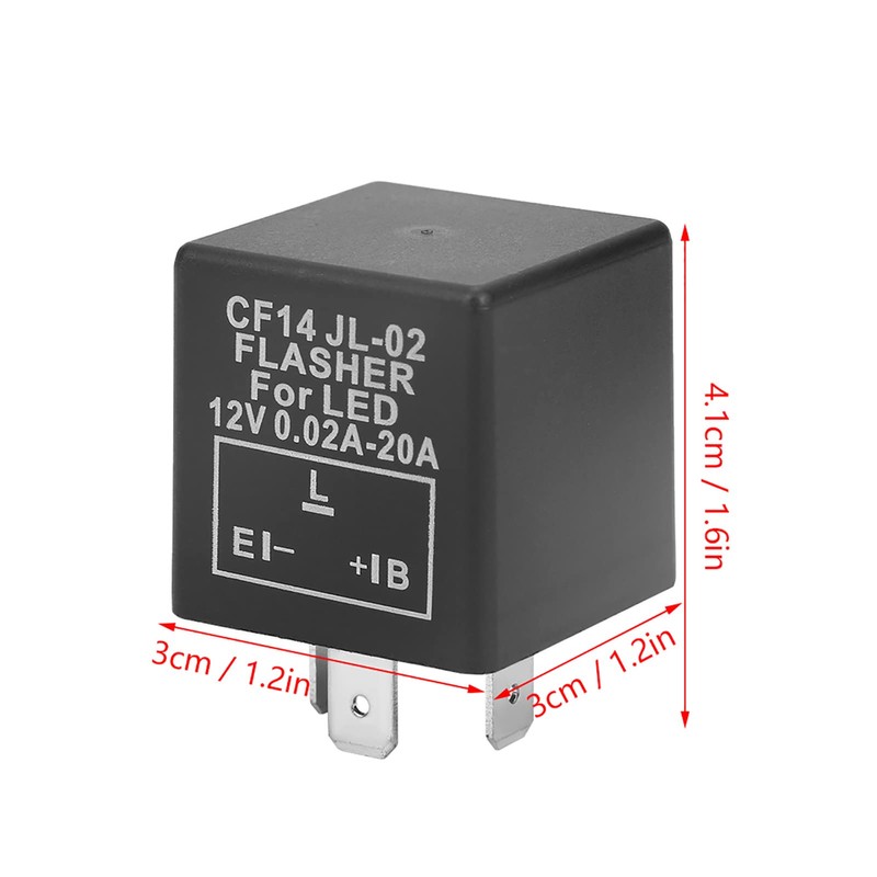Honiwu LED Flasher Relay, 12V 3 Pin LED Indicator Relay,