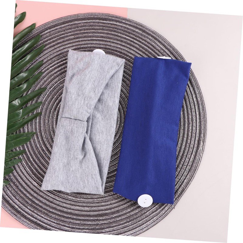 SHOWERORO 2pcs Stretchy Button Headband for Women Fashion Ear Care