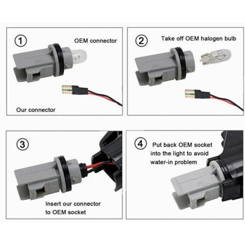 ZTT Pair Smoked Front Side Marker Lights Width Lamp LED