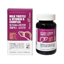 Farmgreen Milk Thistle & Vitamin B Complex 1100mg 60 Capsules / 팜그린 밀크씨슬 & 비타민B 컴플렉스 1100mg x 60캡슐