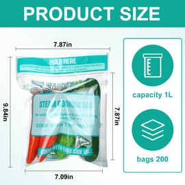 Resurhang 200 Pack Zipper Microwave Steam Bags Bulk Reusable Cooking Bags for Frozen Vegetables Potatoes Meat